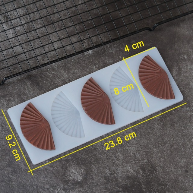 Forma do pieczenia ciasta - Wentylator falisty z silikonową powłoką i arkuszem transferowym do czekolady - Wianko - 1