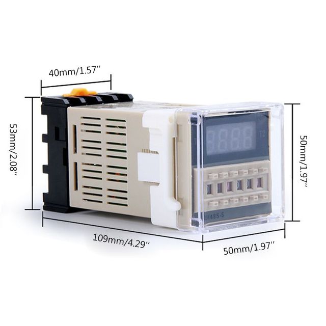 Przekaźnik kontrola cyklu DH48S-S AC/DC z programowalnym czasem cyfrowym i funkcją opóźnienia - 12V 24V 220V 380V - Wianko - 6