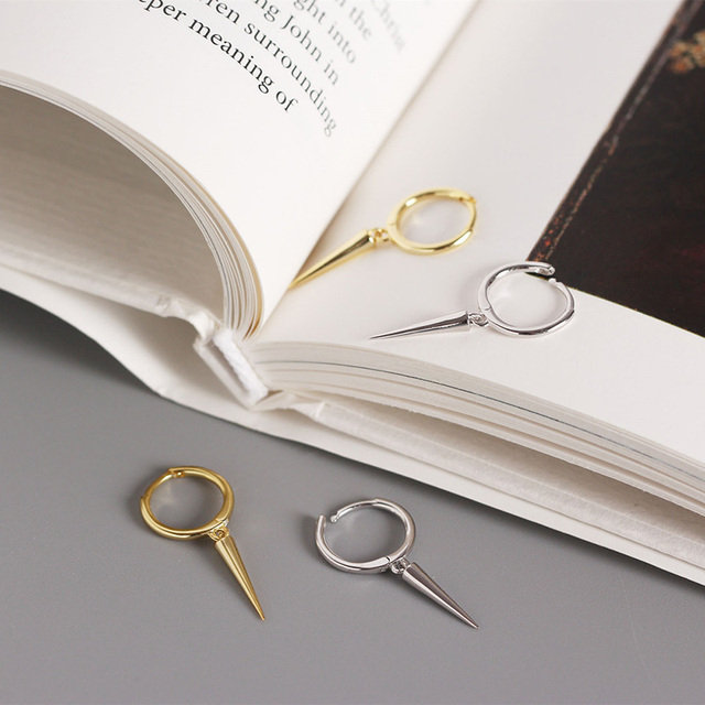 Kolczyki kółka Trustdavis, oryginalne wykonane ze srebra próby 925, słodkie wiszące wisiorki w kształcie stożka, prezent na wesele, biżuteria dla kobiet (DA472) - Wianko - 7