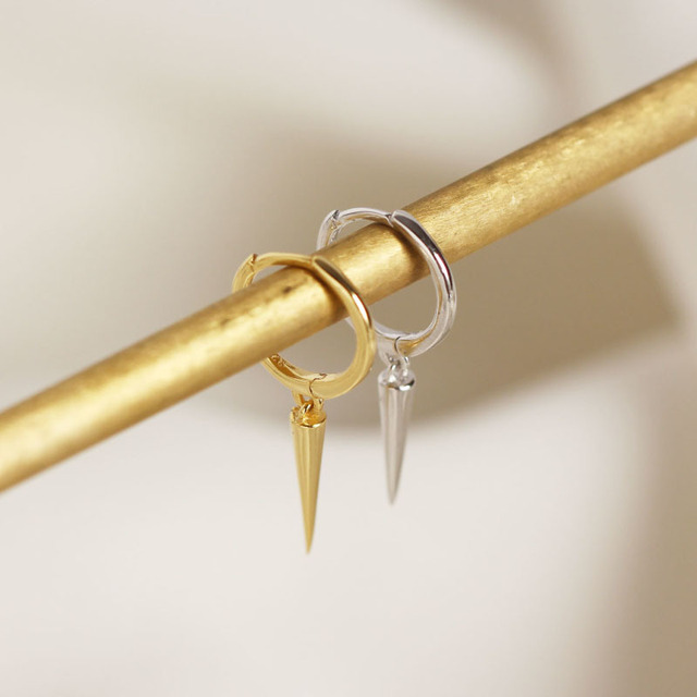 Kolczyki kółka Trustdavis, oryginalne wykonane ze srebra próby 925, słodkie wiszące wisiorki w kształcie stożka, prezent na wesele, biżuteria dla kobiet (DA472) - Wianko - 4