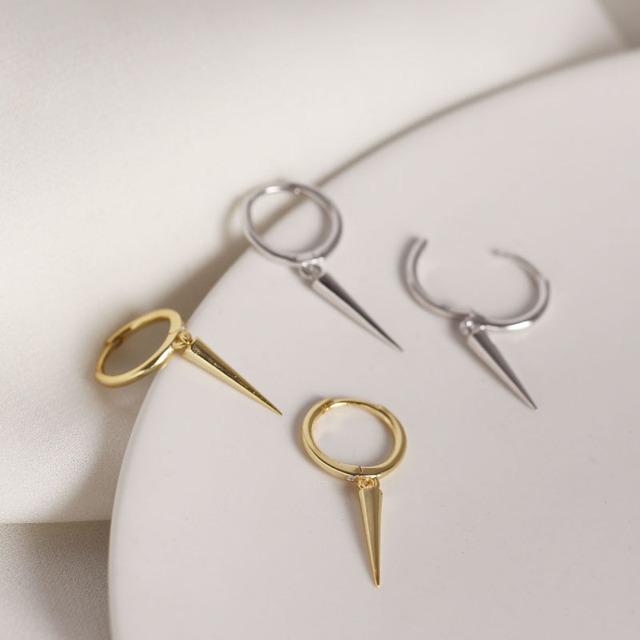 Kolczyki kółka Trustdavis, oryginalne wykonane ze srebra próby 925, słodkie wiszące wisiorki w kształcie stożka, prezent na wesele, biżuteria dla kobiet (DA472) - Wianko - 5