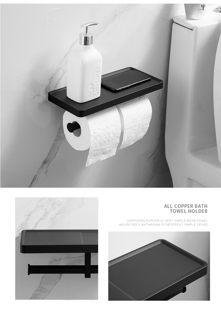 Uchwyt na papier do łazienki - Biało-czarny, wykonany z trwałej żywicy ABS i stali nierdzewnej - Wianko - 8
