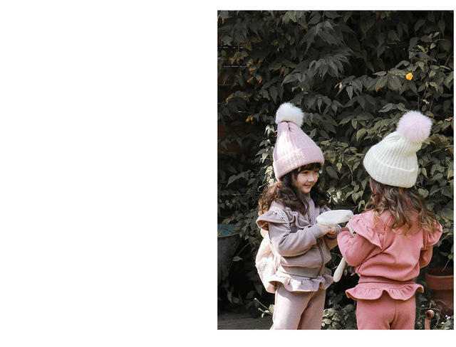 Zestaw ubrań dziewczęcych na jesień i zimę - bluza polarowa + spodnie sportowe, styl koreański, ciepłe i słodkie, dziecięca odzież (QZ312) - Wianko - 3