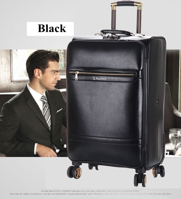 Spinner walizka bagażowa z kółkami mężczyźni 18 i 20 cali, czarna - Wianko - 12
