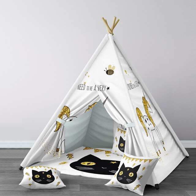 Namiot dla dzieci Teepee Wigwam dla chłopców w pięknym szarym kolorze - Wianko - 1