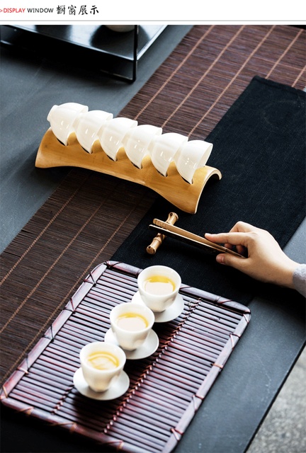 Zestaw herbaty Kung Fu z bambusowym kubkiem i stojakiem na odpady - Wianko - 5
