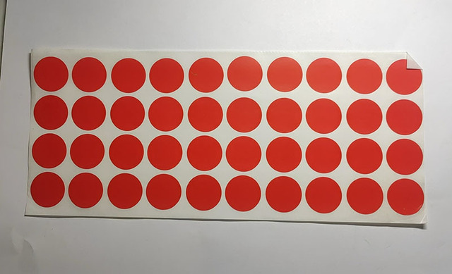 Arkusze naklejek samoprzylepnych z kolorowymi kropkami do druku - 5*40 arkuszy, 20mm - dekoracje DIY - Wianko - 18