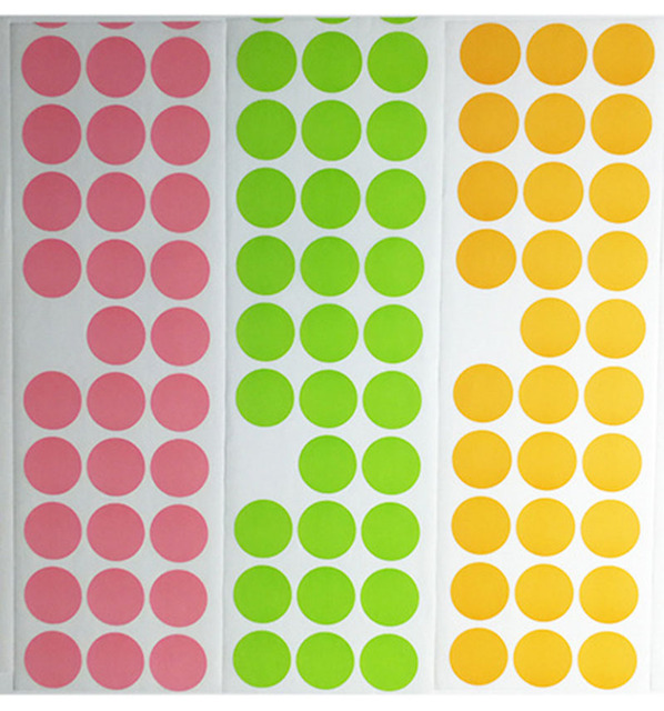 Arkusze naklejek samoprzylepnych z kolorowymi kropkami do druku - 5*40 arkuszy, 20mm - dekoracje DIY - Wianko - 1