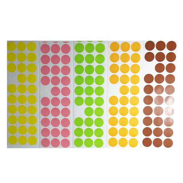 Arkusze naklejek samoprzylepnych z kolorowymi kropkami do druku - 5*40 arkuszy, 20mm - dekoracje DIY - Wianko - 2