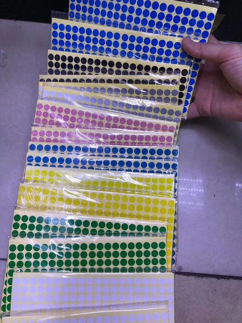Arkusze naklejek samoprzylepnych z kolorowymi kropkami do druku - 5*40 arkuszy, 20mm - dekoracje DIY - Wianko - 8