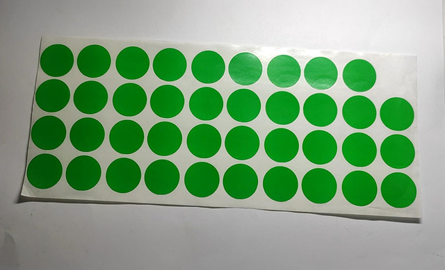 Arkusze naklejek samoprzylepnych z kolorowymi kropkami do druku - 5*40 arkuszy, 20mm - dekoracje DIY - Wianko - 11