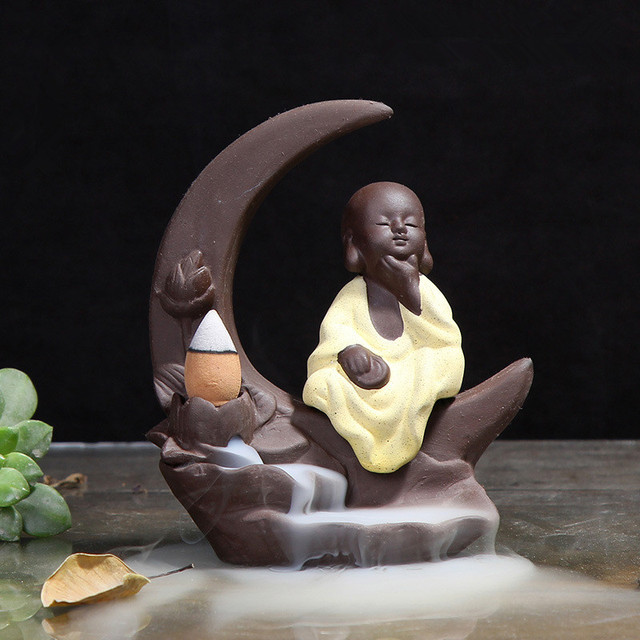 Kadzielnica ceramiczna Buddha z uchwytem, palnik do kadzidełek - 20 sztuk - Wianko - 3