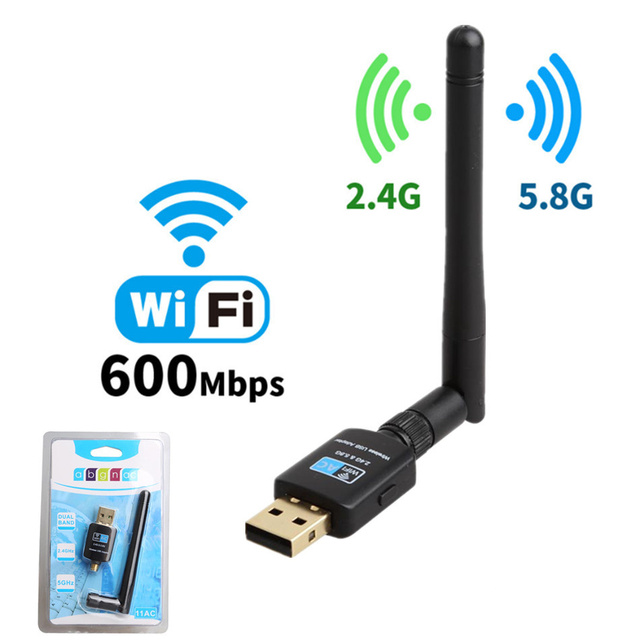 Adapter USB WiFi 600Mbps 2.4GHz + 5.8GHz - Bezprzewodowa karta sieciowa z szybką anteną - Wianko - 4