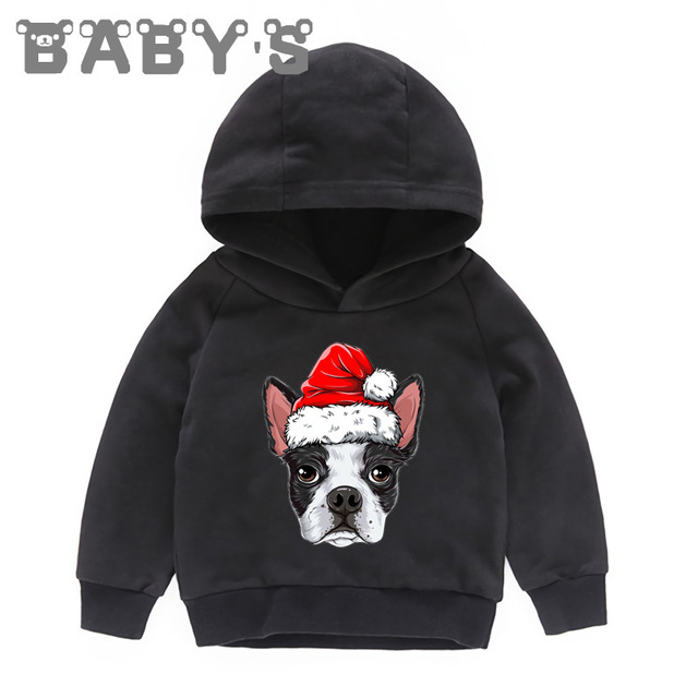 Bluza pulower z kapturem dziecięca, wzór dzieci boże narodzenie, mops/francuski buldog/husky, dla dziewczynki i chłopca, KMT5334 - Wianko - 13