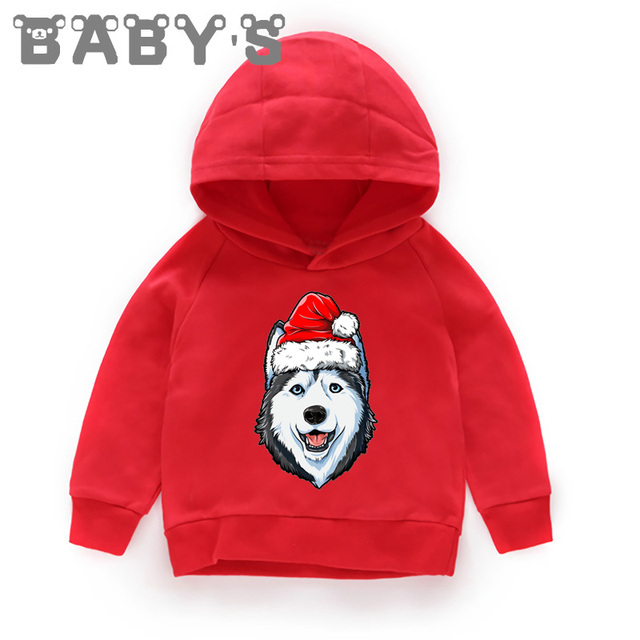 Bluza pulower z kapturem dziecięca, wzór dzieci boże narodzenie, mops/francuski buldog/husky, dla dziewczynki i chłopca, KMT5334 - Wianko - 29