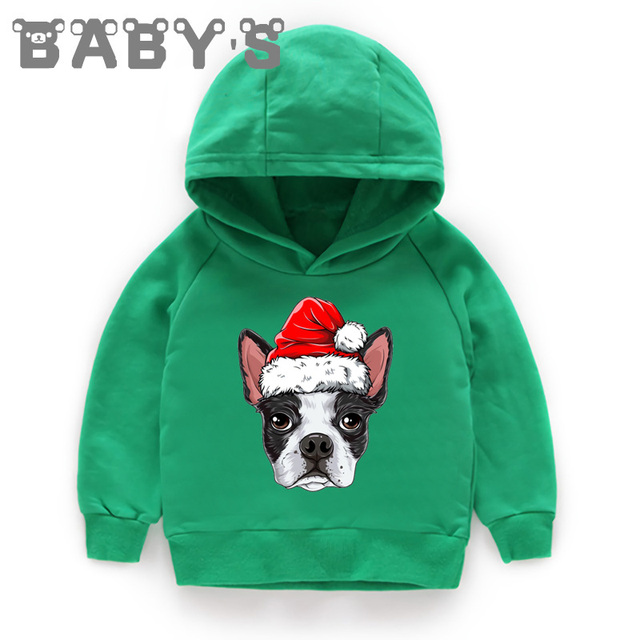 Bluza pulower z kapturem dziecięca, wzór dzieci boże narodzenie, mops/francuski buldog/husky, dla dziewczynki i chłopca, KMT5334 - Wianko - 15