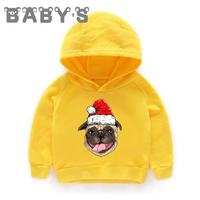 Bluza pulower z kapturem dziecięca, wzór dzieci boże narodzenie, mops/francuski buldog/husky, dla dziewczynki i chłopca, KMT5334 - Wianko - 21