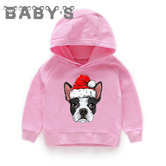 Bluza pulower z kapturem dziecięca, wzór dzieci boże narodzenie, mops/francuski buldog/husky, dla dziewczynki i chłopca, KMT5334 - Wianko - 17