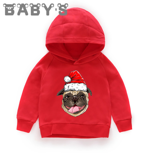 Bluza pulower z kapturem dziecięca, wzór dzieci boże narodzenie, mops/francuski buldog/husky, dla dziewczynki i chłopca, KMT5334 - Wianko - 19