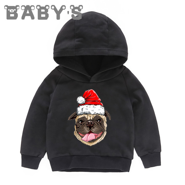 Bluza pulower z kapturem dziecięca, wzór dzieci boże narodzenie, mops/francuski buldog/husky, dla dziewczynki i chłopca, KMT5334 - Wianko - 18