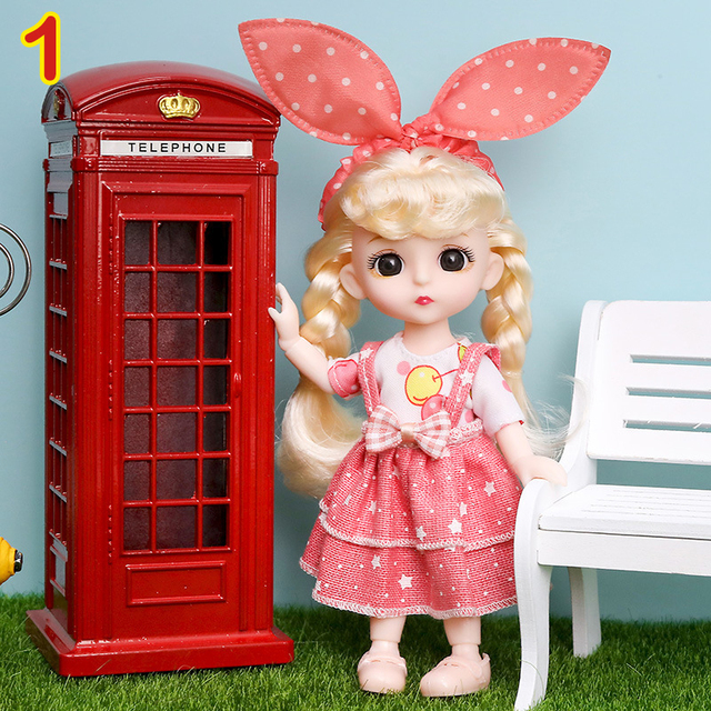 Nowa 16 cm BJD Mini lalka z ubraniami dla dzieci - MINIATURKA, element ubioru 1/12, 3D oczy dla dziewczynki, idealna na urodziny - Wianko - 1
