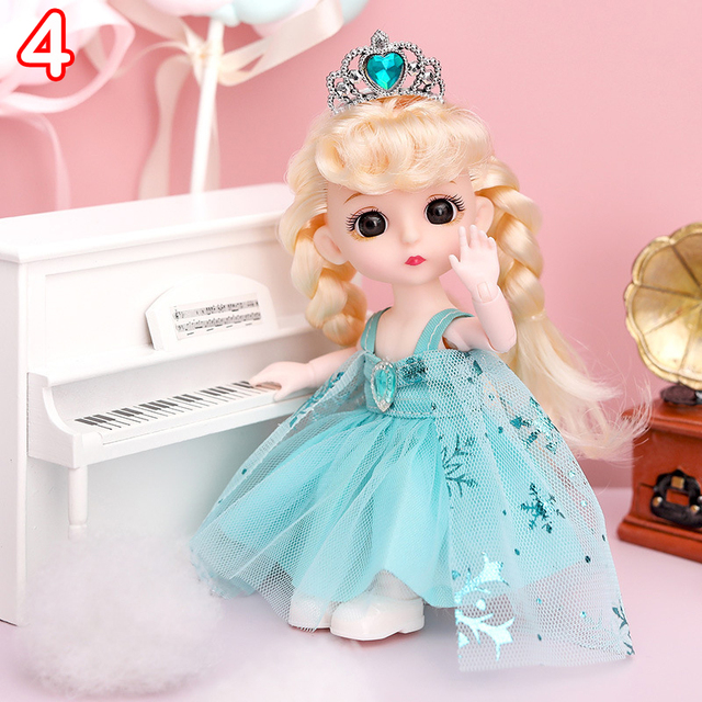 Nowa 16 cm BJD Mini lalka z ubraniami dla dzieci - MINIATURKA, element ubioru 1/12, 3D oczy dla dziewczynki, idealna na urodziny - Wianko - 4