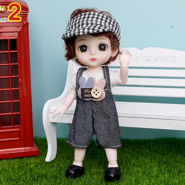 Nowa 16 cm BJD Mini lalka z ubraniami dla dzieci - MINIATURKA, element ubioru 1/12, 3D oczy dla dziewczynki, idealna na urodziny - Wianko - 2