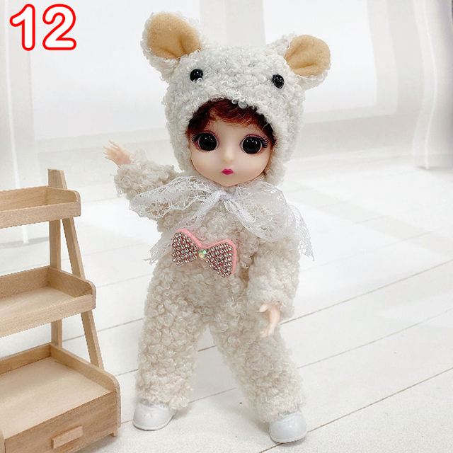 Nowa 16 cm BJD Mini lalka z ubraniami dla dzieci - MINIATURKA, element ubioru 1/12, 3D oczy dla dziewczynki, idealna na urodziny - Wianko - 12