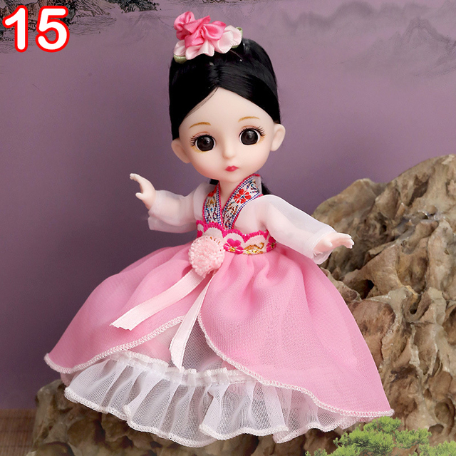 Nowa 16 cm BJD Mini lalka z ubraniami dla dzieci - MINIATURKA, element ubioru 1/12, 3D oczy dla dziewczynki, idealna na urodziny - Wianko - 15