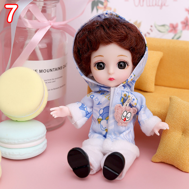 Nowa 16 cm BJD Mini lalka z ubraniami dla dzieci - MINIATURKA, element ubioru 1/12, 3D oczy dla dziewczynki, idealna na urodziny - Wianko - 7