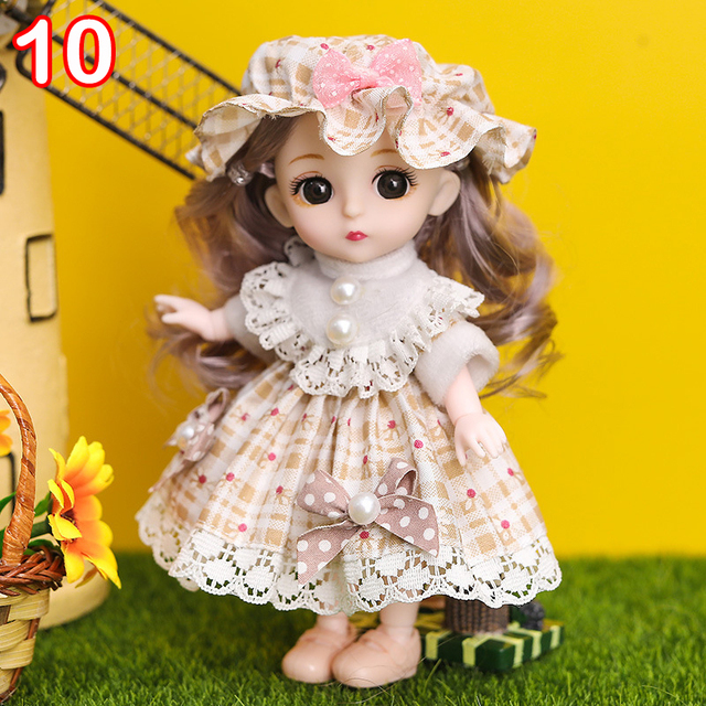 Nowa 16 cm BJD Mini lalka z ubraniami dla dzieci - MINIATURKA, element ubioru 1/12, 3D oczy dla dziewczynki, idealna na urodziny - Wianko - 10