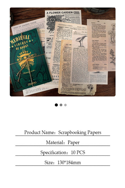 Bloczek MOHAMM 10 arkuszy papierów Vintage Letter do Scrapbookingu - DIY ozdoby statki materiał - Wianko - 1