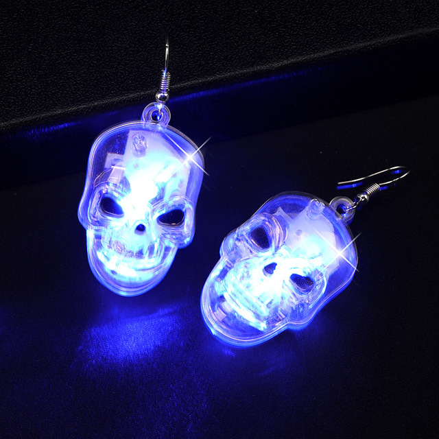 Kolczyki wiszące LED Lights czaszka z dyni Glow - idealne na nocną imprezę klubową - Wianko - 8