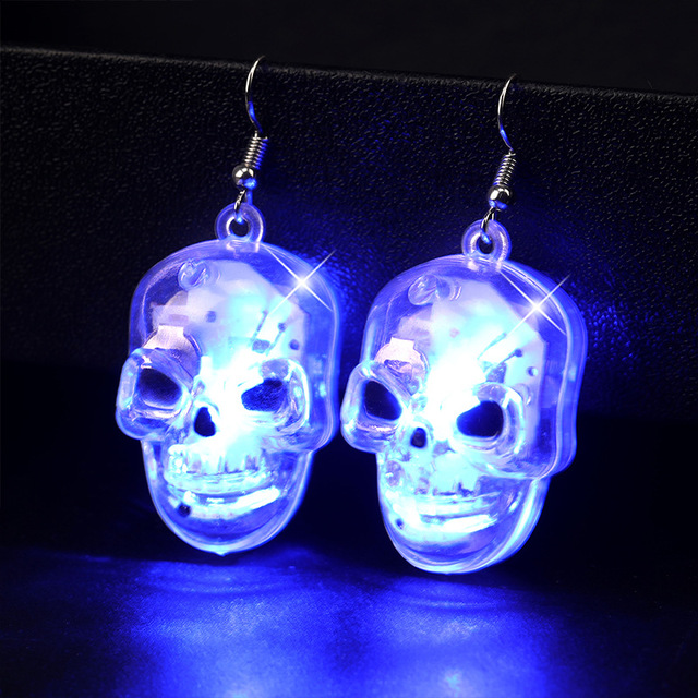 Kolczyki wiszące LED Lights czaszka z dyni Glow - idealne na nocną imprezę klubową - Wianko - 4