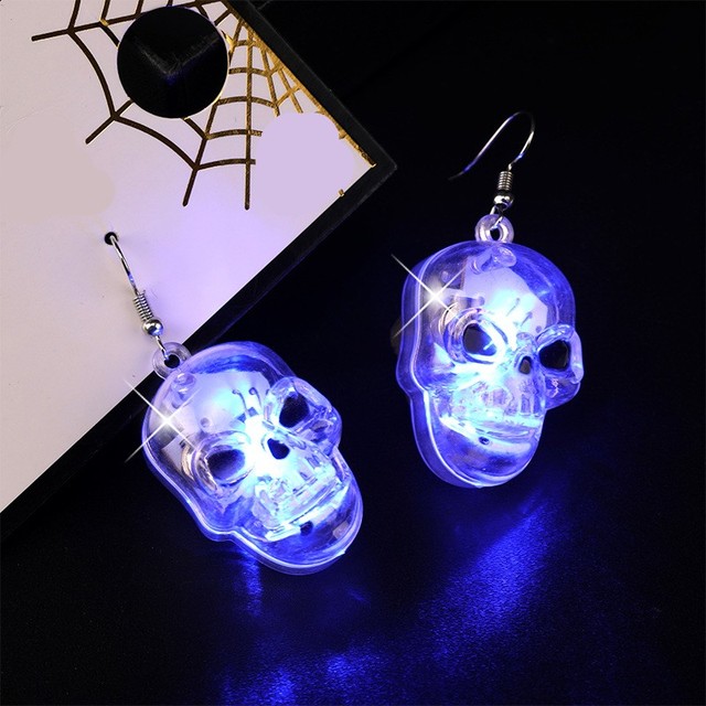 Kolczyki wiszące LED Lights czaszka z dyni Glow - idealne na nocną imprezę klubową - Wianko - 6