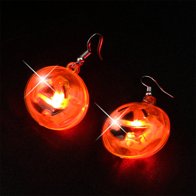 Kolczyki wiszące LED Lights czaszka z dyni Glow - idealne na nocną imprezę klubową - Wianko - 5