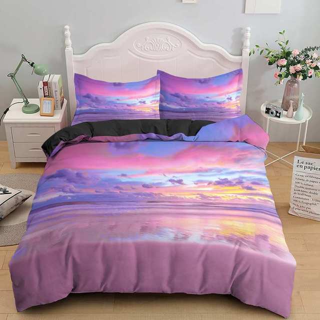 Wysokiej jakości miękka kołdra pokrywa z poduszką 3D moda cyfrowe drukowane dekoracje - wzór łóżko pojedyncze podwójne - Wianko - 20