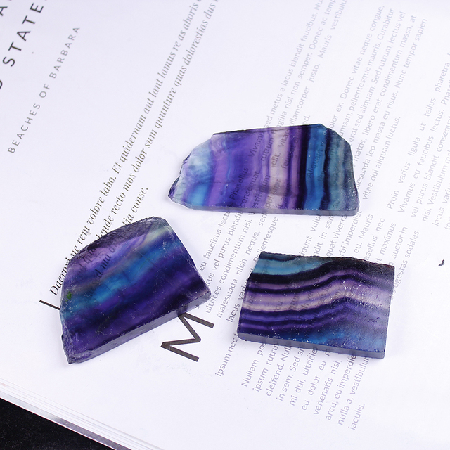 Paski kolorowego fluorytu - naturalny kamień kryształowy do biżuterii i dekoracji - Wianko - 39