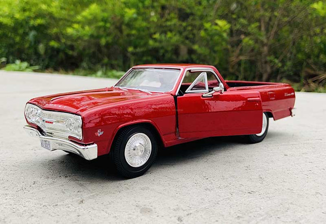 1965 Chevrolet EL CAMINO red - 1:25 scale, simulation, aluminum model, decorative craft collection, toy tools accessory - Wianko - 9