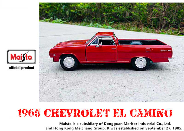 1965 Chevrolet EL CAMINO red - 1:25 scale, simulation, aluminum model, decorative craft collection, toy tools accessory - Wianko - 7