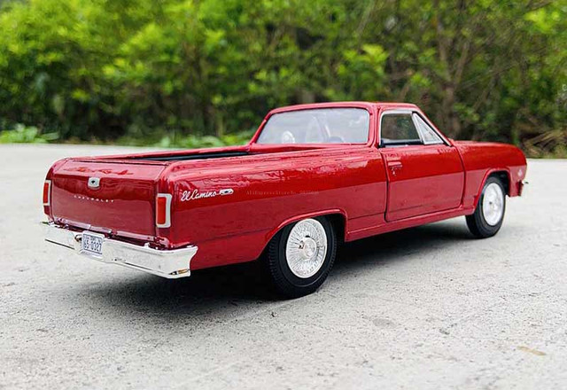 1965 Chevrolet EL CAMINO red - 1:25 scale, simulation, aluminum model, decorative craft collection, toy tools accessory - Wianko - 5