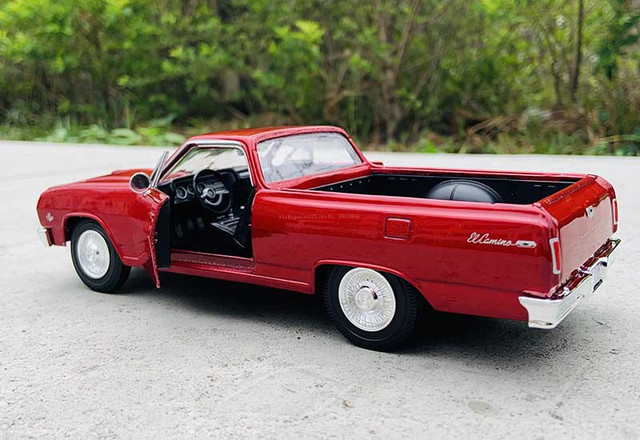 1965 Chevrolet EL CAMINO red - 1:25 scale, simulation, aluminum model, decorative craft collection, toy tools accessory - Wianko - 10