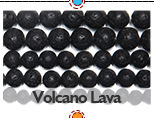 Kamienie naturalne - Posrebrzane koraliki Lava Volcano 15 Strand - Wybierz rozmiar: 4, 6, 8, 10, 12MM - Do tworzenia biżuterii - Wianko - 15
