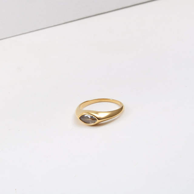Pierścień ze stali nierdzewnej w nieregularnym złotym projekcie - biżuteria czeska 2021 dla kobiet - Wianko - 17