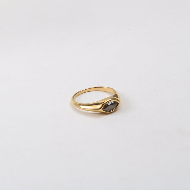 Pierścień ze stali nierdzewnej w nieregularnym złotym projekcie - biżuteria czeska 2021 dla kobiet - Wianko - 10
