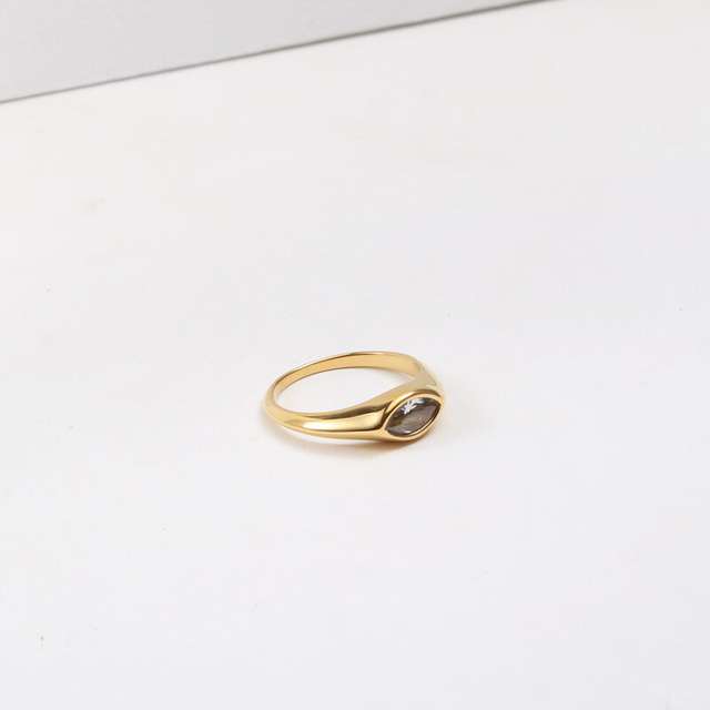 Pierścień ze stali nierdzewnej w nieregularnym złotym projekcie - biżuteria czeska 2021 dla kobiet - Wianko - 18