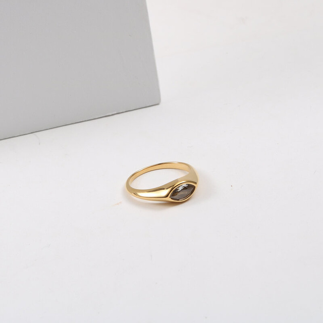 Pierścień ze stali nierdzewnej w nieregularnym złotym projekcie - biżuteria czeska 2021 dla kobiet - Wianko - 11