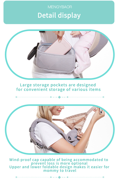 Nosidełko 360 ergonomiczne, oddychające, wykonane z organicznej bawełny - regulowane nosidełko dla dzieci w formie plecaka - Wianko - 14