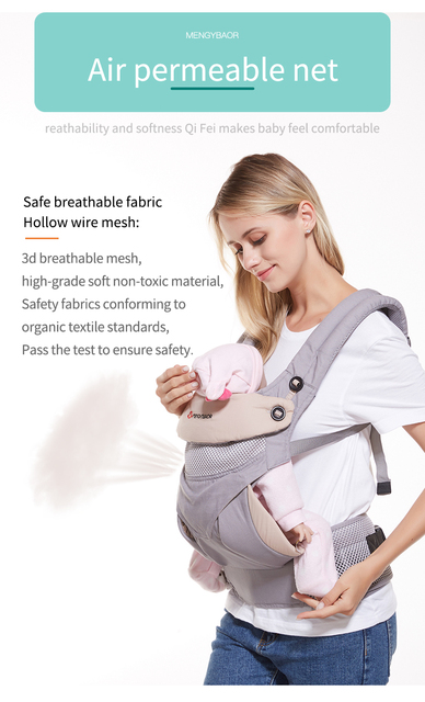 Nosidełko 360 ergonomiczne, oddychające, wykonane z organicznej bawełny - regulowane nosidełko dla dzieci w formie plecaka - Wianko - 10