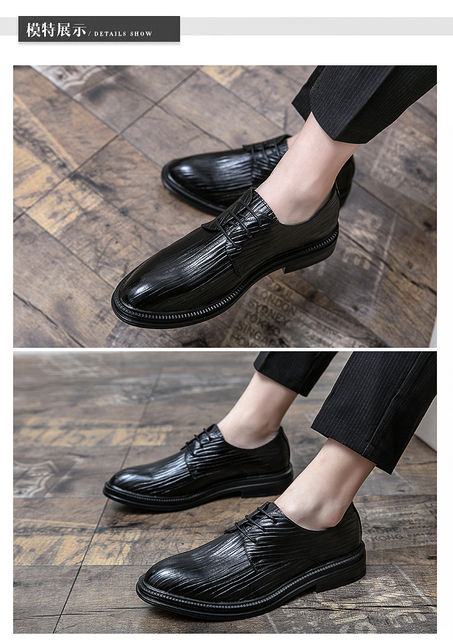 Męskie skórzane buty biznes w stylu retro, brytyjskie, formalne, jesienne, oddychające, modne, pasujące do wszystkich okazji - Wianko - 7